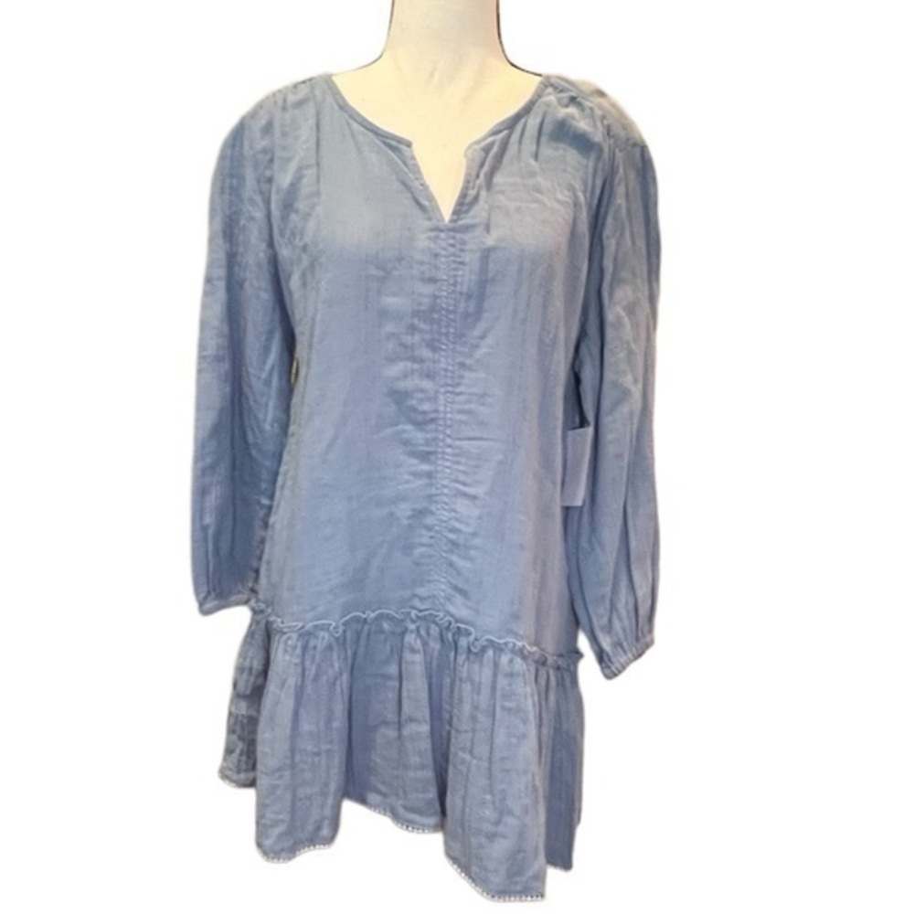 Kenzie Cottagecore Blue Fog Blouse